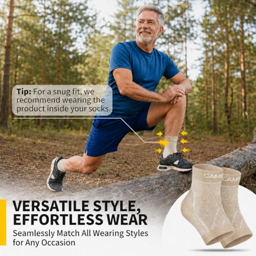 Image of CAMBIVO Ankle Compression Sleeve Support for Men & Women, 1 Pair for Sports