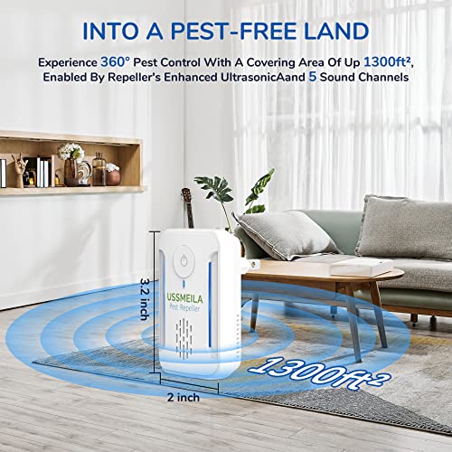 Upgraded Ultrasonic Pest Repeller, Electronic Bug Repellent Plug In 6 Packs, Ussmeila Indoor Pest Control For Insect, Roach, Mice, Spider, Mosquito Repellent For House, Garage, Warehouse, Office #TOP6