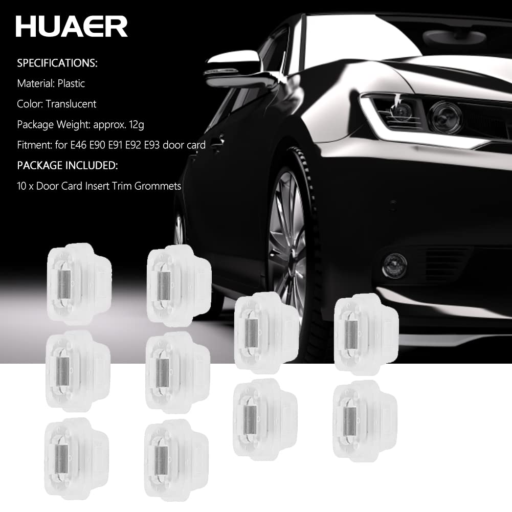 10 Œillets/Clips De Garniture De Porte Pour BMW E46, E90, E91, E92, E93 - Plastique Translucide, Remplacement - 7