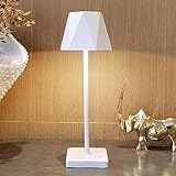 KERNOWO Tischlampe Kabellos, Touch Dimmbar tischleuchte akku RGB 5 Modi & stufenloses Dimmen IP55 wasserdichte Led Tischlampe ohne kabel für Schlafzimmer/Esszimmer/Kaffee/Haus und Garten(weiß)