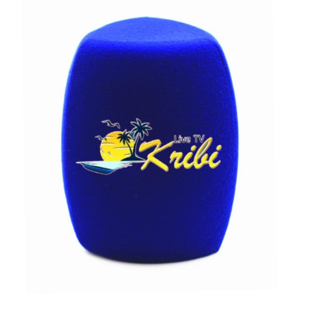 Personalizar Logo para Mic Micrófono de Espuma Parabrisas Esponja Cubiertas para Micrófonos de Entrevista de TV 5pcs (Blue)