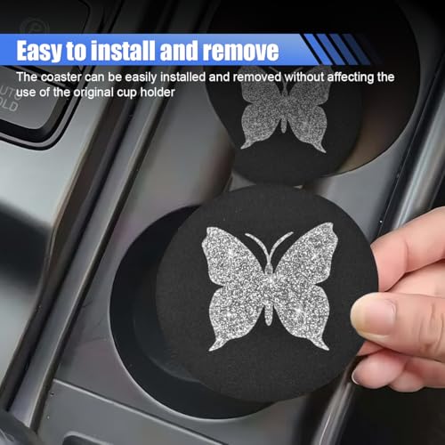 2PCS Portavasos Mariposa para Auto Antideslizante miniatura 6