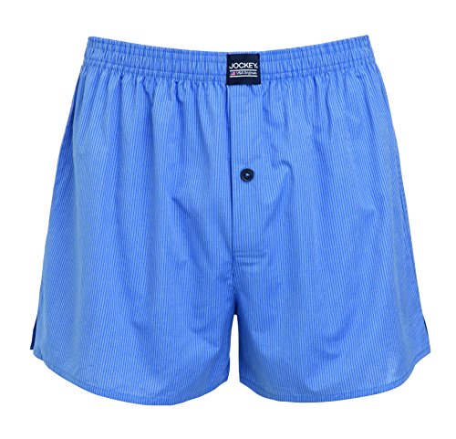 Mens Jockey 2 Pack Woven Boxers Blue Xxxl (45/47) #TOP1