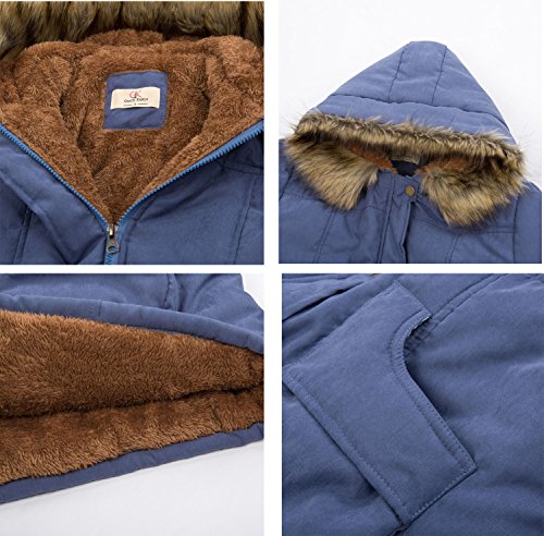 GRACE KARIN Women's Winter Coats Fleece Parkas Anoraks Hooded Military Jacket Coats4