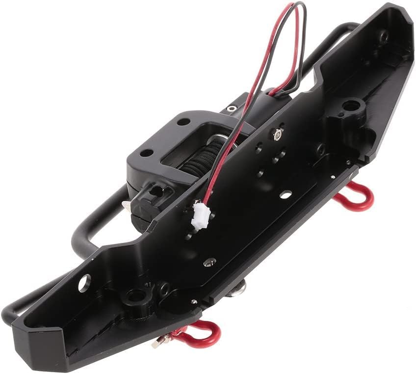 Goolsky Metal Front Bumper with 2 LED Light & Remote Control Electric Winch for TRX-4 SCX10II 90046
