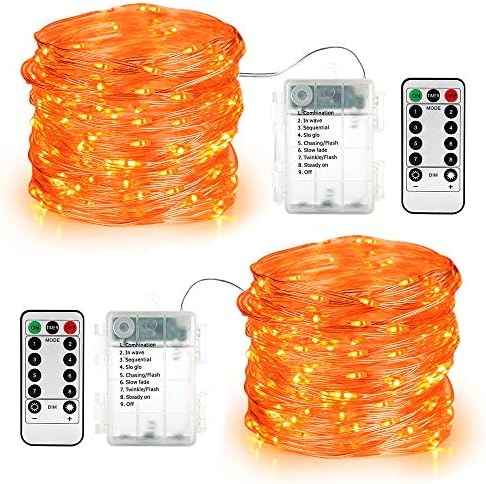 BrizLabs Multicolor Fairy Lights, 12 Modes Musical String Lights with Remote & Timer, 19.47ft 60 LED Fairy Lights Battery Powered Silver Wire Starry Lights for Indoor Outdoor Bedroom Wedding, 2 Pack