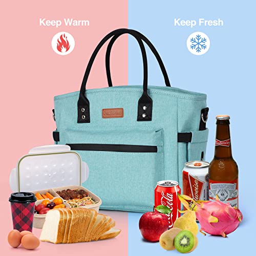 Insulated Lunch Bag For Women Men,Adult Lunch Box For Women With Adjustable Shoulder Strap,Portable Large Lunch Tote Bag For Office Work Picnic Beach,Reusable Lunch Cooler Bag #TOP1
