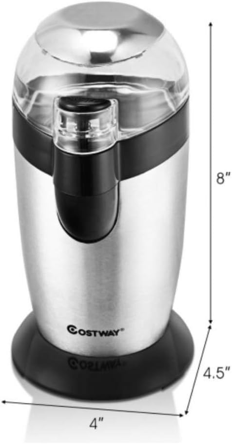 Electric Coffee and Spice Grinder, Stainless Steel, 2.8oz Capacity