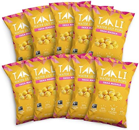 Taali Tikka Masala Water Lily Pops, Makhana Snack, 10-Pack