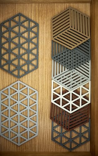 Image of Zone Denmark 24359-CN Trivet, Triangles, Olive Taupe, 12P