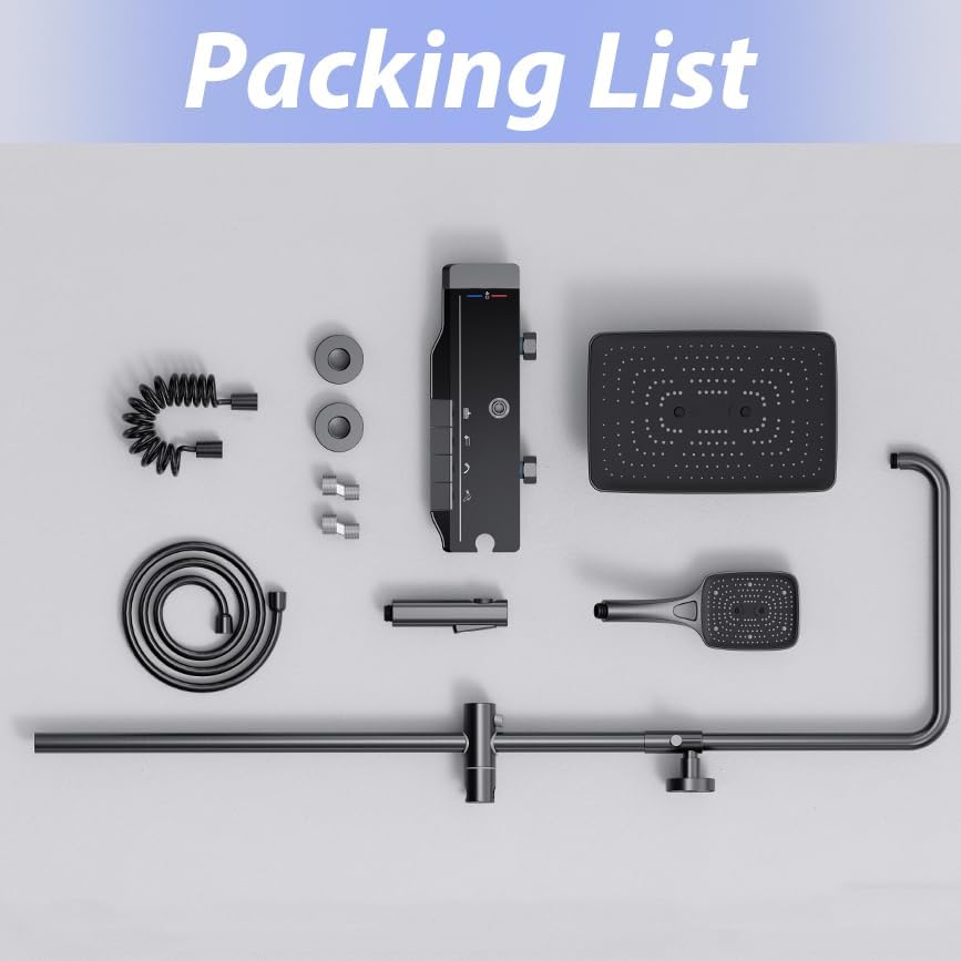 Packing list of QREZAA Shower System components