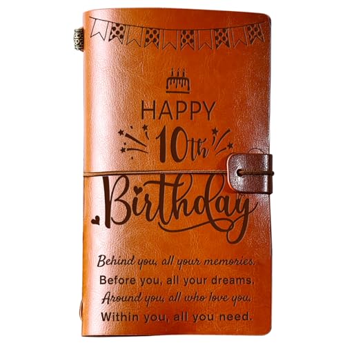 PRSTENLY 10 Year Old Girl Birthday Gifts, 140 Page Refillable Leather Journal Gifts for 10 Year Old Girl, 10th Birthday Gifts for Girls Daughter Sisters Friends Bestie Granddaughter Niece Teen Girls