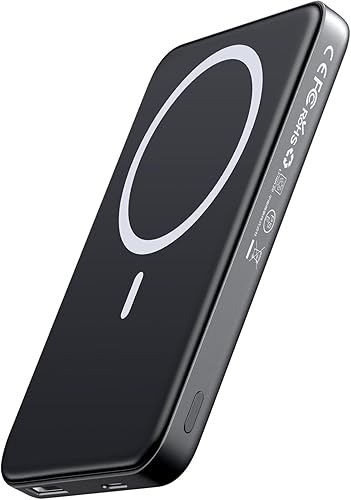 Cargador portátil magnético, banco de energía inalámbrico con carga rápida USB-C de 20 W
