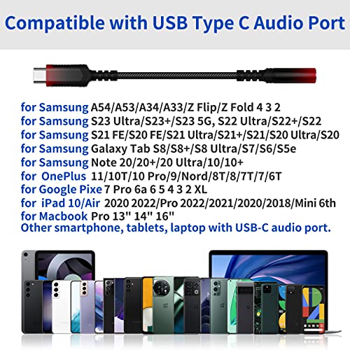 Usb C To 3.5Mm Adapter Usb C Headphone Adapter For Google Pixel 6 7 6A 7A Type C To 3.5Mm Jack Dongle Aux Cable Earphone Converter Audio Cord For Samsung Galaxy A53 A54 S23 Z Flip Fold 5 4 S22 S21 S20 #TOP6