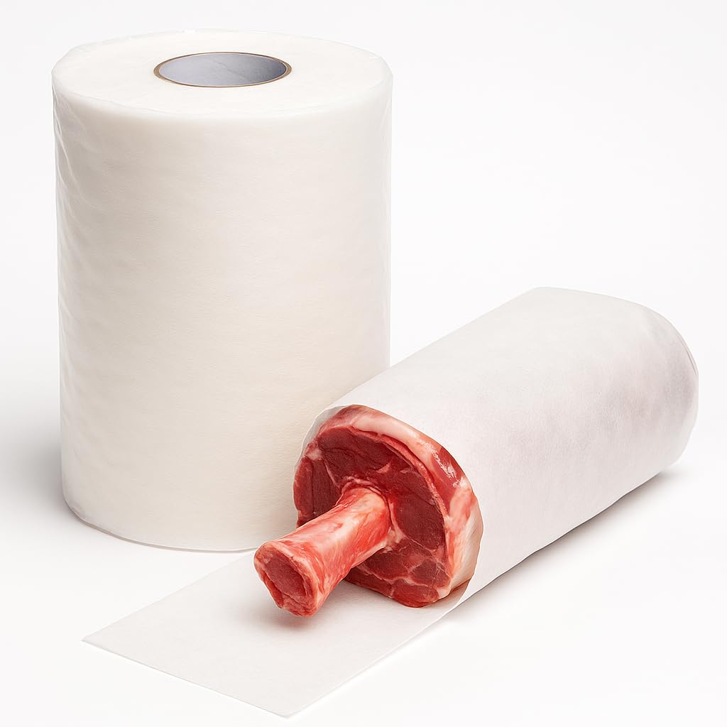 Rollo Protector de Hueso para Carnicería NW Blanco – Ancho 300 mm | 100 m | Bobina Resistente para Envolver Carne y Evitar Perforaciones | Ideal para Carniceros y Salas de Despiece