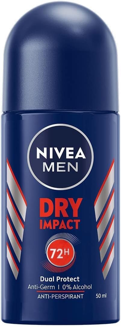 NIVEA MEN Deodorante Roll-On Antitraspirante 6 x 50 ml, 72 Ore di Protezione, Senza Profumazione, Senza Alcool