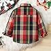 Kids Toddler Boy Christmas Outfit Santa Plaid Shirt Long Sleeve Button Down Shirts Jacket Coat Outwear Fall Clothes (Red, 9-12 Months)