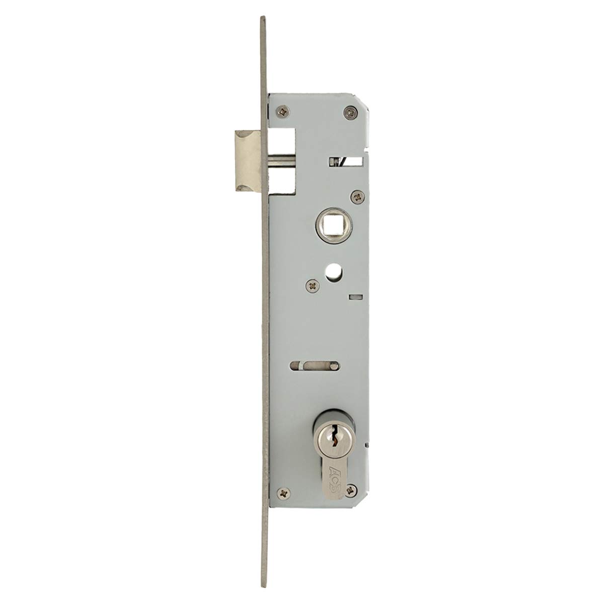 ACS 30 X 85 mm + 60mm Door Lock Body with Both Side Key Cylinder, Silver