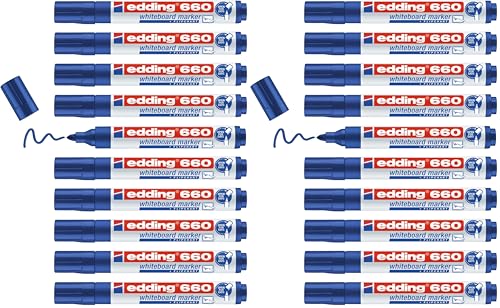 Marqueur pour tableaux blancs bleu Edding 660 feutre pointe ronde 1,5-3mm