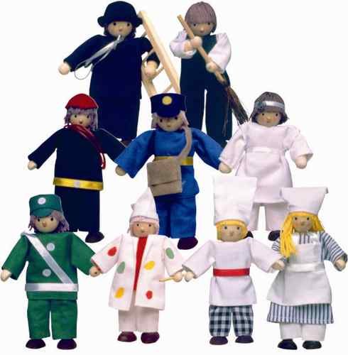 Preisvergleich Produktbild ORGINAL Winzling BIEGEPUPPEN Berufe 9er SET