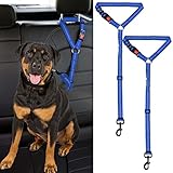 2 Packs Dog Cat Safety Seat Belt Strap Car Headrest Restraint Adjustable Nylon Fabric Dog Restraints