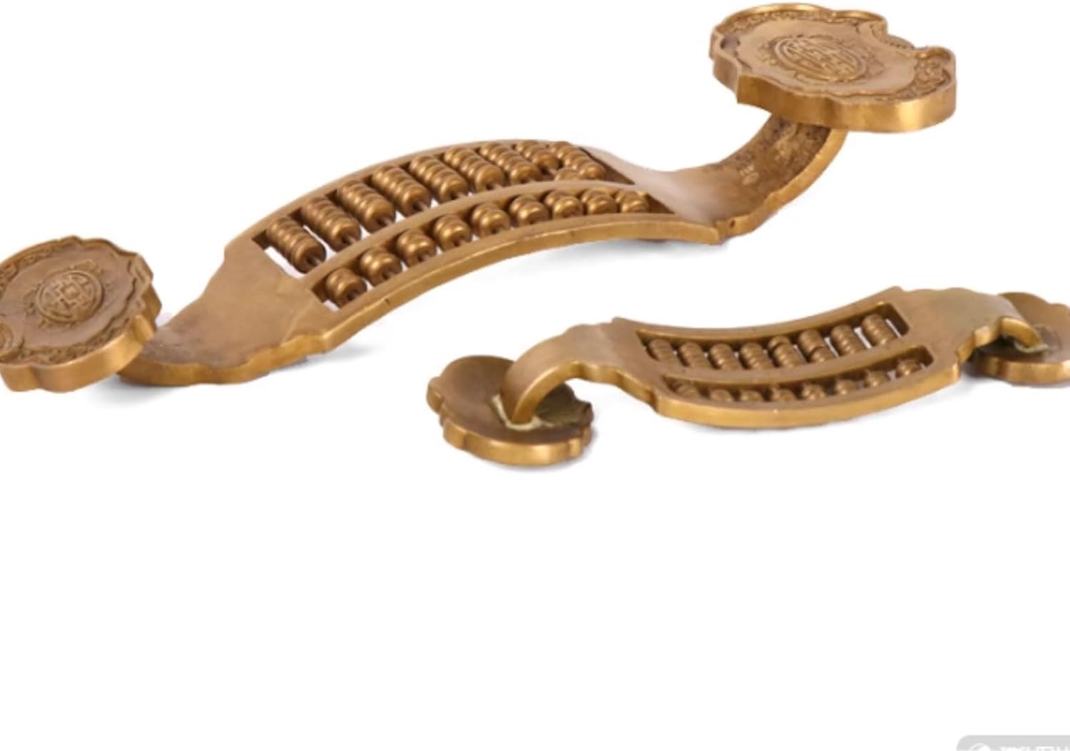 Math Abacus Educational Tool 1Pcs Ancient Chinese Style Abacus Ornament Brass Statue Home Decor Vintage Figurine Desktop Office Decoration(18.5cm)