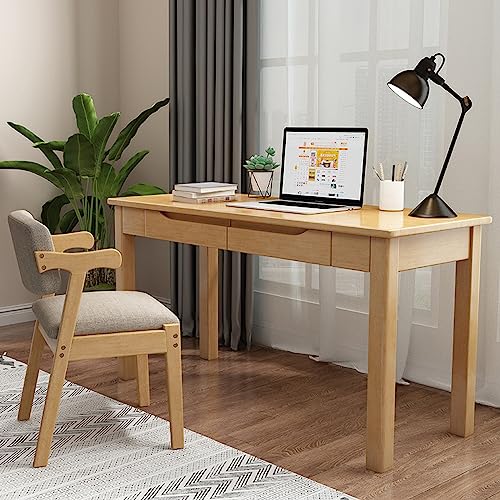 Bureau d'ordinateur en bois massif moderne avec 2 tiroirs de 39" - 2