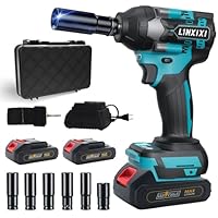 Schlagschrauber Akku 1000Nm für Makita 18V Batterie 3000RPM mit 2pcs 18V 2,0Ah Akkus 1/2 Zoll Bürstenloser mit 6 Schlagbuchsen für Schraube und Mutter Auto LKW Reifen Removal