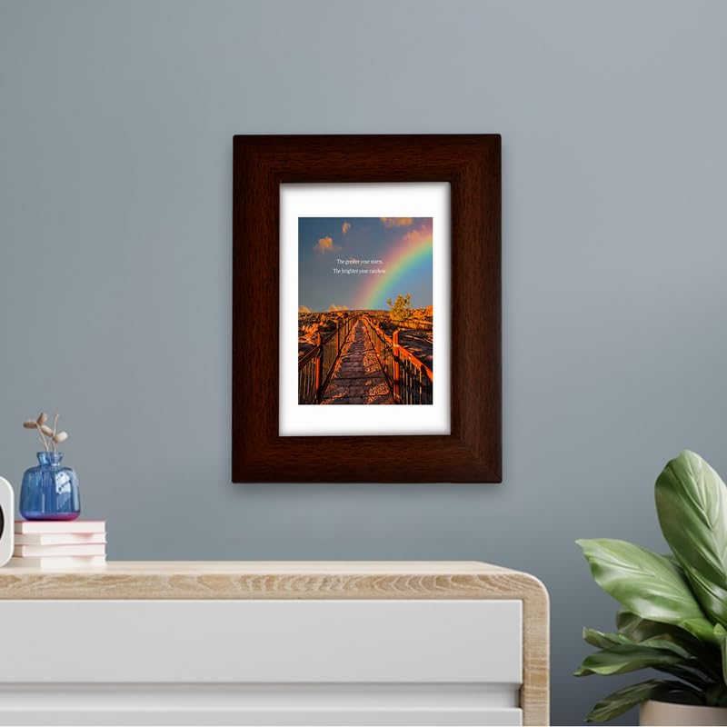 SBMV Motivational Quotes Framed "The Greater you Storm The Brighter you Rainbow" Photo Frames for Office Home Décor (6x4 Inch)