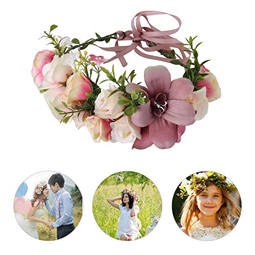 AITOCO Mujeres niñas Boho Flor Corona Corona Floral Guirnalda Guirnalda Boda fotografía decoración