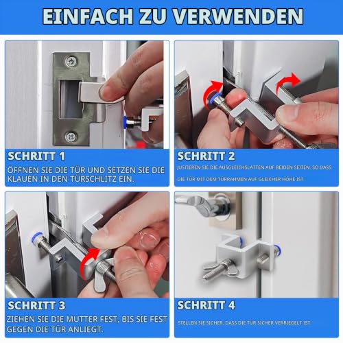 TamBee Türschloss ohne Bohren, verbessertes tragbares Türschloss mit doppelter Mutternverstellung, Hoteltürschloss-Reisesicherheit, tragbares Sicherheitsschloss für Reisen, Hotelzimmer Türsch – Ansicht 7