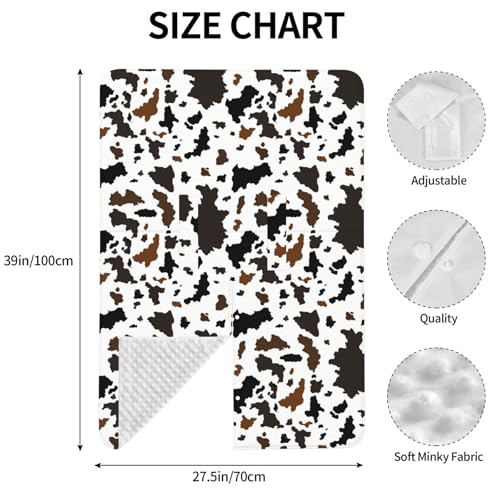 Image of Western Cow Print Baby Car Seat Canopy Cover Multi Use Nursing Cover for Mom Nursing Covers Newborn Cow Print Shower Gift