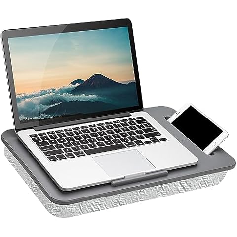 LAPGEAR Sidekick Lap Desk with Device Ledge and Phone Holder - Gray - Fits up to 15.6 Inch Laptops - Style No. 44215 Cover
