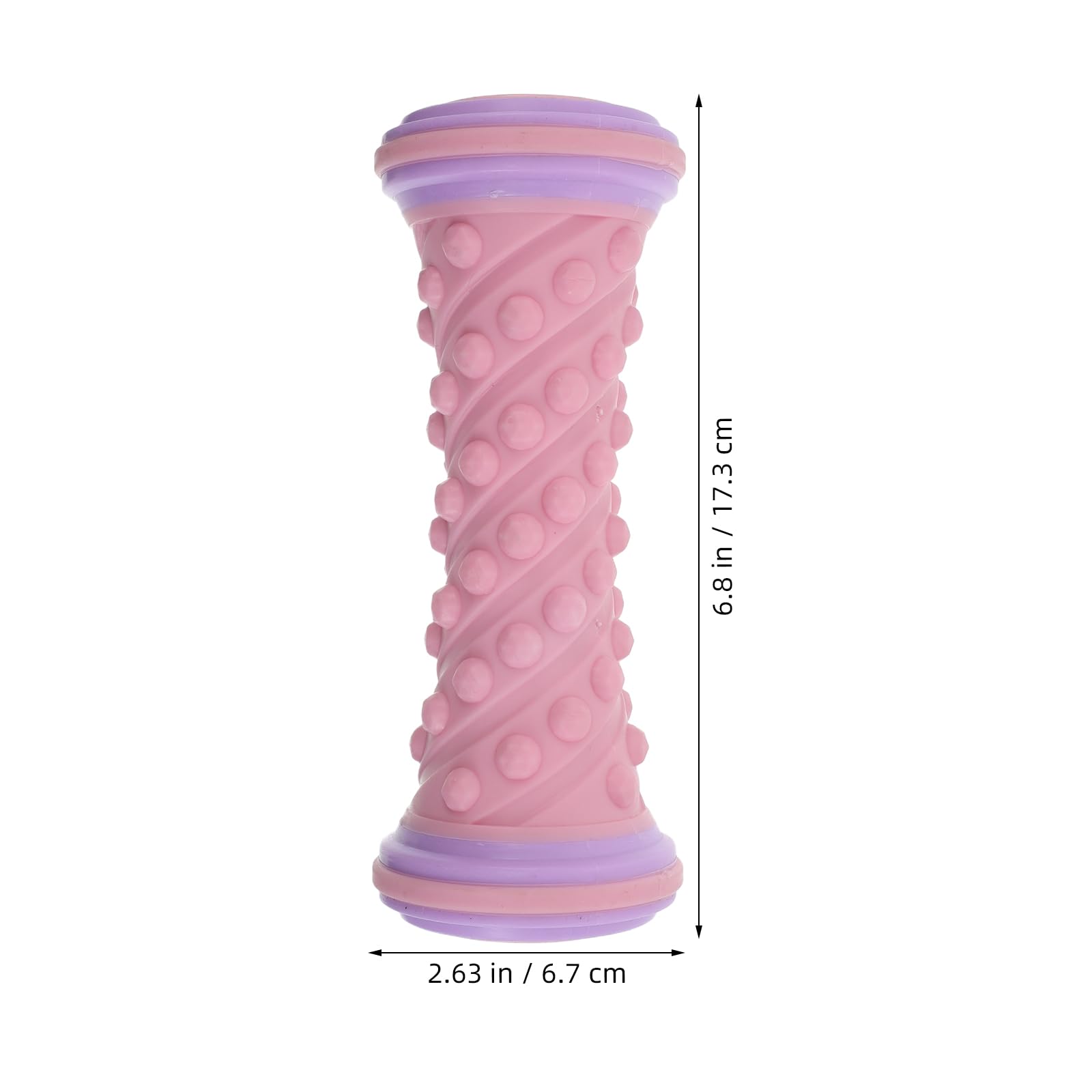 Rodillo Masajeador para Fascia Plantar y Músculos de Pantorrilla, 17 Cm, Color Rosa Púrpura, Rodillo de Masaje Texturizado para Pies, Herramienta Portátil para Yoga y Relajación