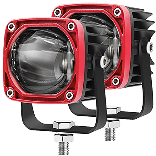 LED Cube Lights,ADZOON 2" Inch 40W Mini Spotlights Auxiliary Amber Yellow White Dual Colors Square Driving Pod Work Lights for Motorcycle Offroad Trucks ATV UTV SUV 4wd Car
