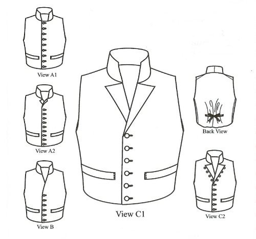 1790 - 1850 Single-breasted Man’s Waistcoats (Vests) Pattern