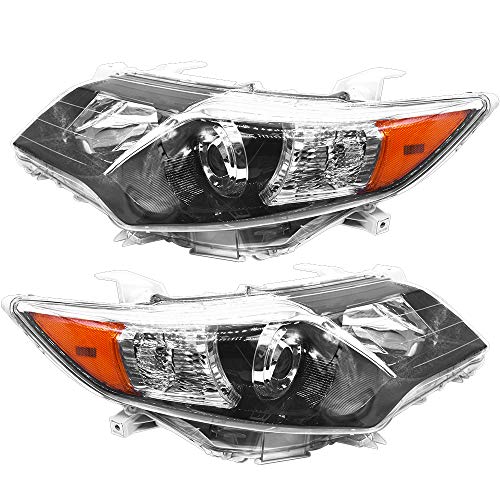 Headlamp Assembly Projector Headlight Black Heavy Duty Polycarbonate Replacement For 2012-2014 Toyota Camry #TOP5