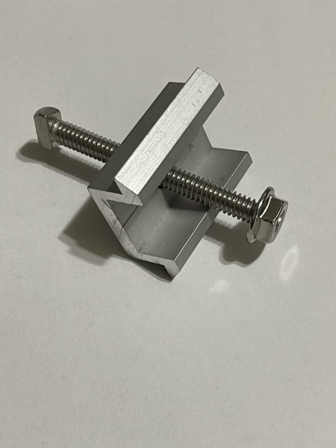 Pack of 4 Solar Mount Mid Clamps EFJ 41-52mm Clear Mill Finish 302103C with Hardware 2.5" T-Bolts and Nuts