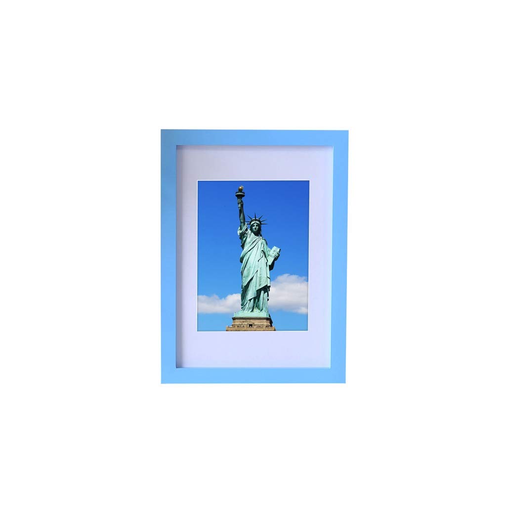 Cadre photo en bois bleu puzzle 14 pouces pour grand format mural