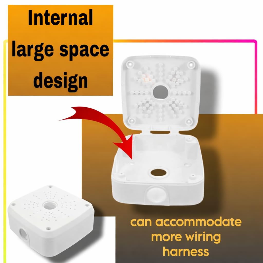 5x5” Square Waterproof PVC Junction Box for CCTV Camera, Heavy Duty Outdoor Electrical Enclosure, 3 Entry Inlets, Wire Protection – Pack of 2 — Amazon image 6