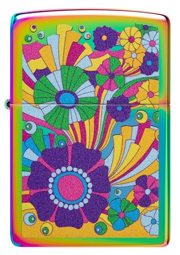 Image of Zippo Vintage Flowers Design (Multi-Color), Windproof Pocket Lighter, Fuel Refillable, BIS Certified