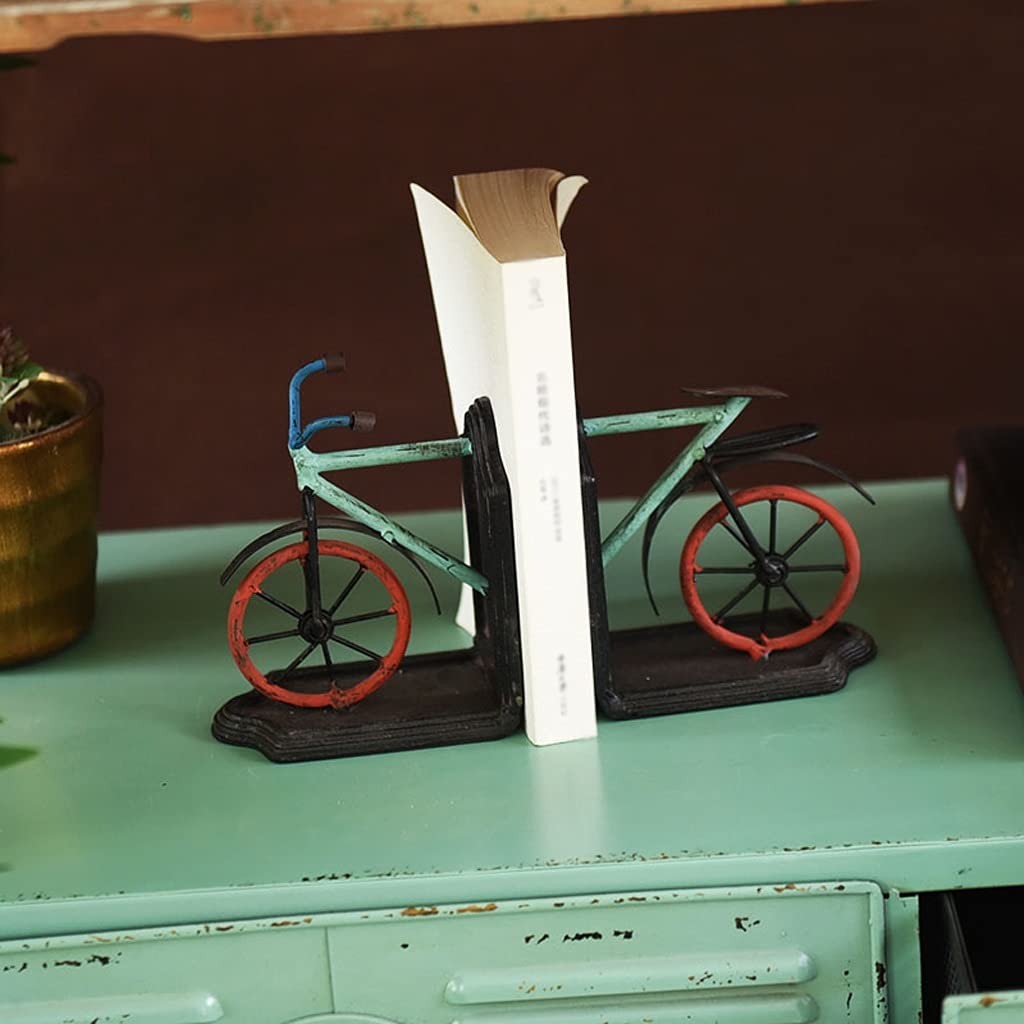 Dekoracyjne podpórki do książek Bookences Rower Creative Bookend Book Półka Kwitu żelaza Anti-Swid Książki Końcówki Dekoracji Biuro Bistro Jadalnia Ornamenty Uchwyty do przegródek do książek
