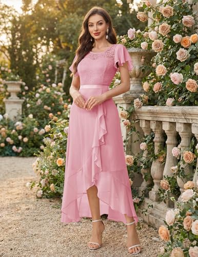 Image of BeryLove Formal Dresses for Women 2026 Wedding Guest with Slit Cocktail Elegant Lace Long Prom Dress