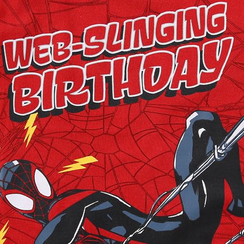 Marvel Spider-Man Miles Morales Boys Short Sleeve T-Shirt Birthday Shirt for Toddler and Big Kids3