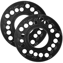 Feekoon 2 PCS Wheel Bolt Pattern Measuring Tool, 5 Lug Bolt Template, Trailer Axle Circle for 4, 5, 6, 8 Holes, Essential for Precision Lug Pattern Measuring, Ensure Correct Wheel Fitment Black