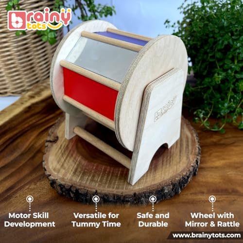 Image of Rainbow Spinning Wheel for Crawling | Educational Montessori Toy for Babies | Develops Gross Motor Skills & Color Recognition | Encourages Self-Awareness | for 3 to 12 Months Babies