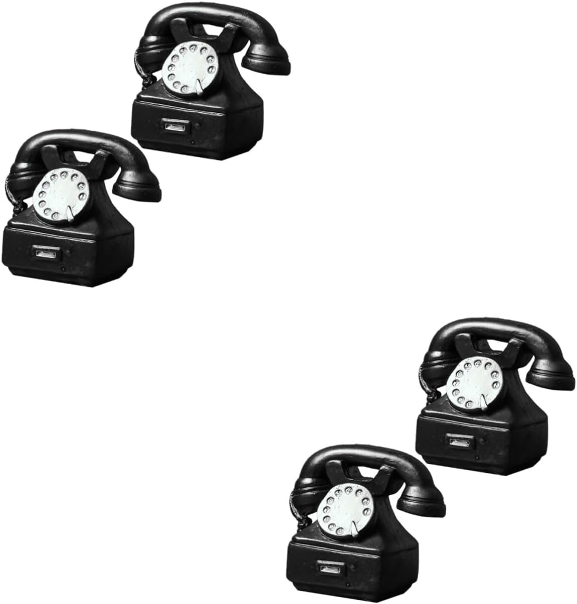 Mobestech 2sets Telephone Model Retro Decoration Vintage Playhouse Telephone for Interaction Plaything for Home and Office Decor 2pcs*2