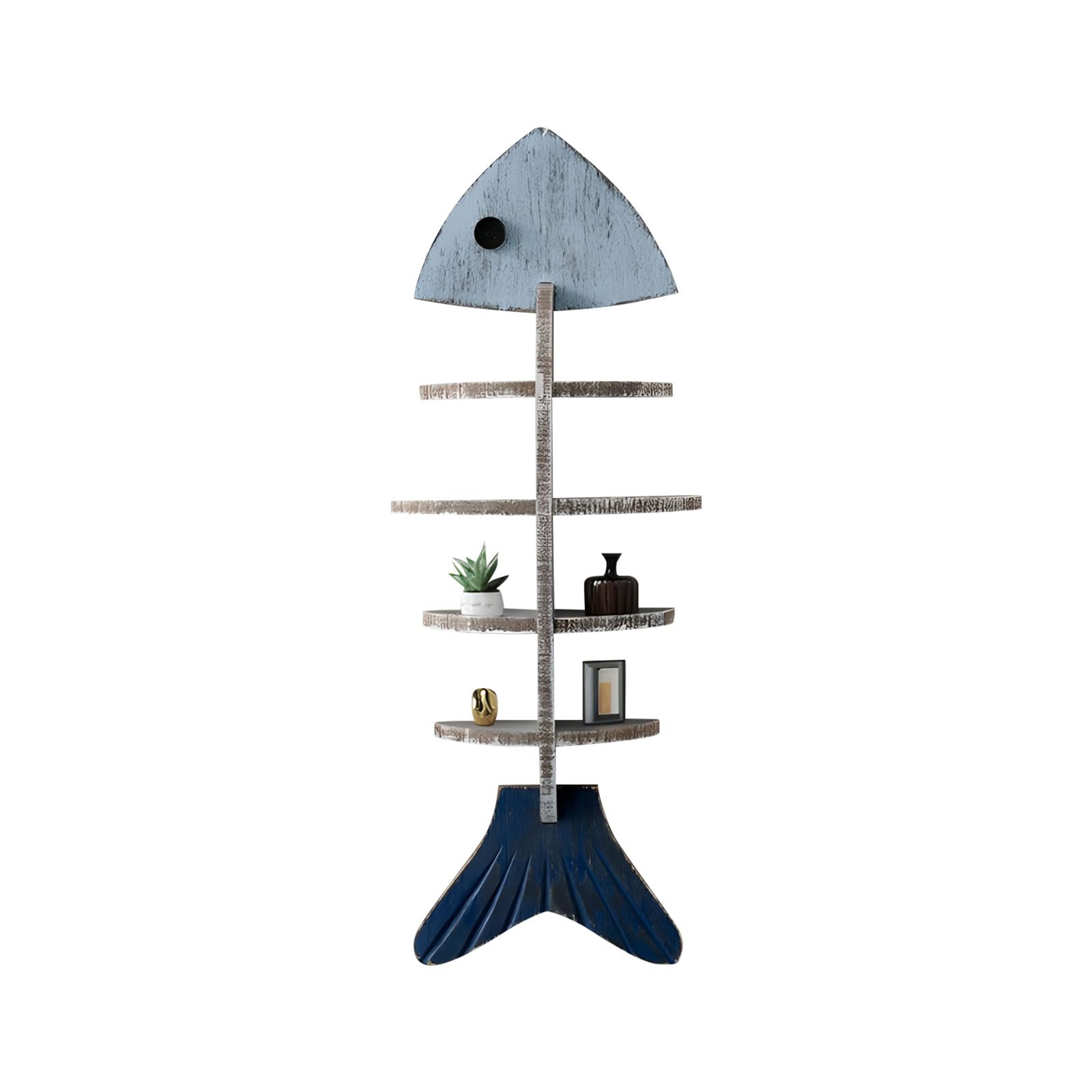 XuQiZZpp Handmade Marine Life Pattern Wall Mounted Shelf Ideal For Exhibiting Books And Decorative Items