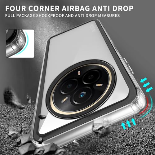 Image of Kapa Warrior Acrylic Clear Back Cover for Realme 14 Pro 5G | Slim Shockproof [Military Grade Protection] Hybrid Bumper Case (Clear Sides)