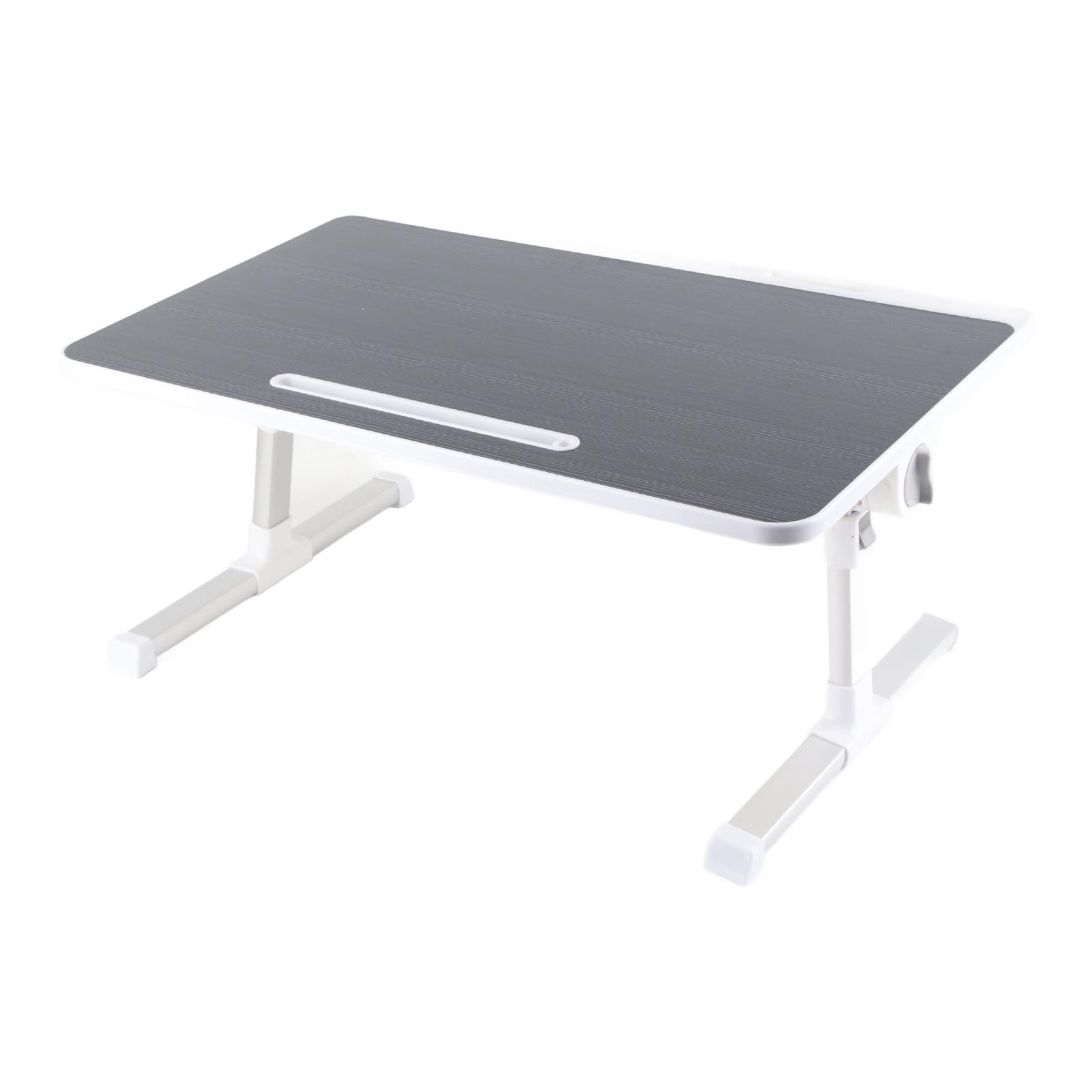 Generic Stolik Przy łóżku na Laptopa Składane Nogi Przenośne Biurko Przestronny Pulpit do Pracy i Czytania Stop Aluminium na Parapet Okna Sypialni (Czarny szczotkowany)